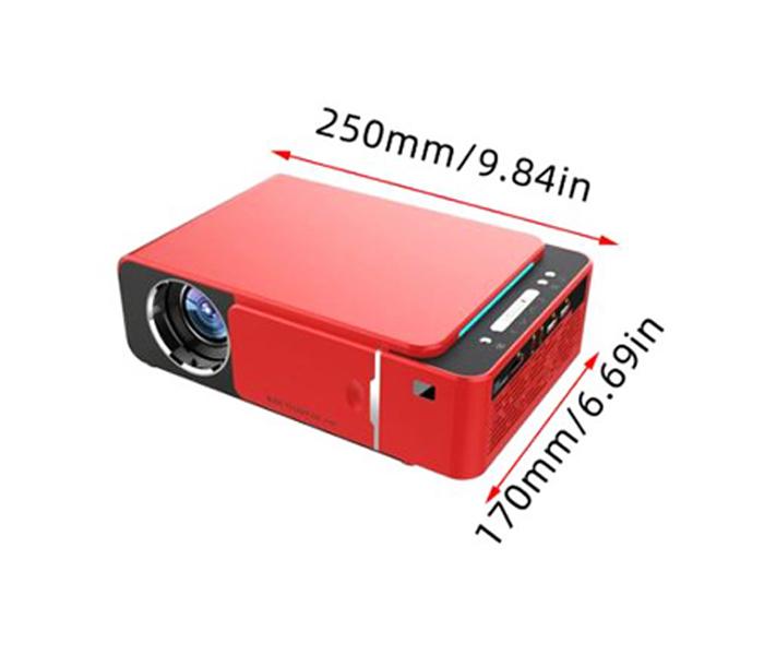 T6 Android 9.0 WIFI Optional 3500 lumens 1080p HD Portable LED Projector HDMI Support 4K Home Theater - Red - Zoom Image 2