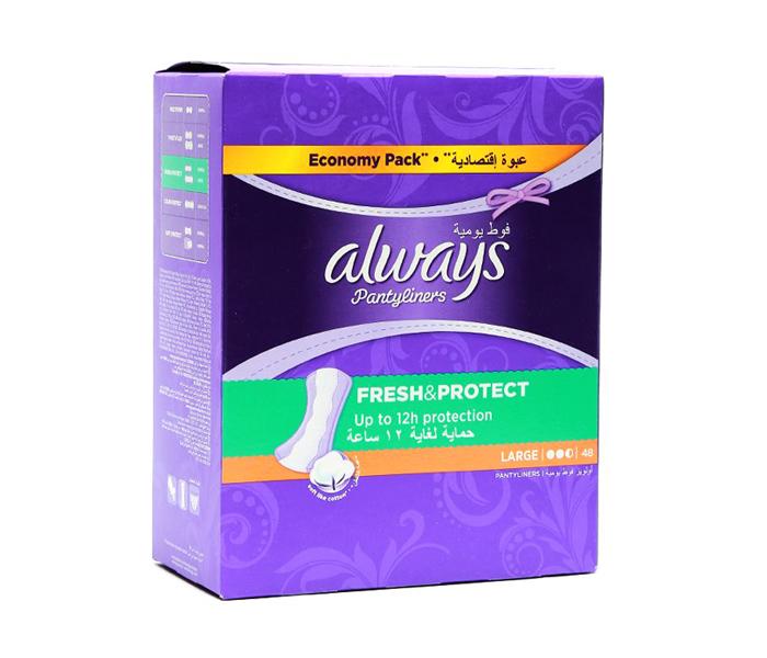 Always Pantyliners Large Fresh&protect, Economy Pack - 48 Pads - Zoom Image