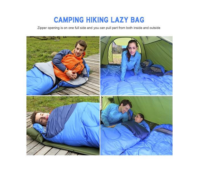 Fabric Polyester Waterproof Outdoor Hiking Travel Single Thick Carry Bed Camping Bag - Blue - Zoom Image 3