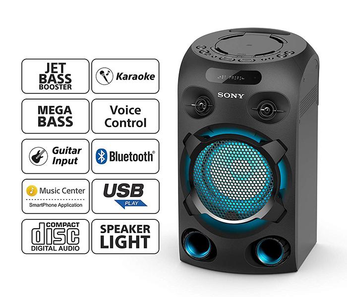 Sony MHC-V02 High Power Party Speaker System with Bluetooth Technology, Black - Zoom Image 2