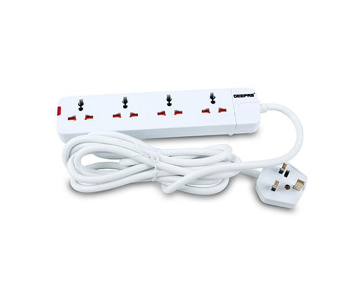 Geepas GES58012 4 Way Extension Socket White - Zoom Image 1