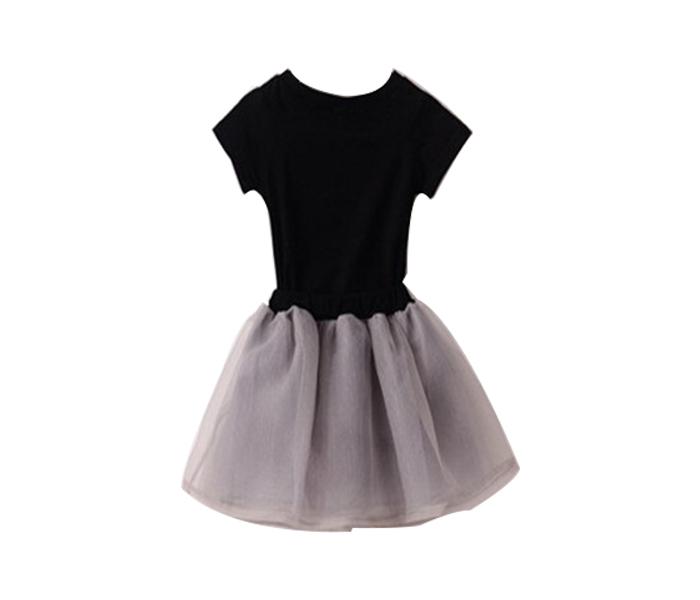 Little Wings Short Sleeve 3 Years T-Shirt Net Gauze Skirt - Black and Grey - Zoom Image 2