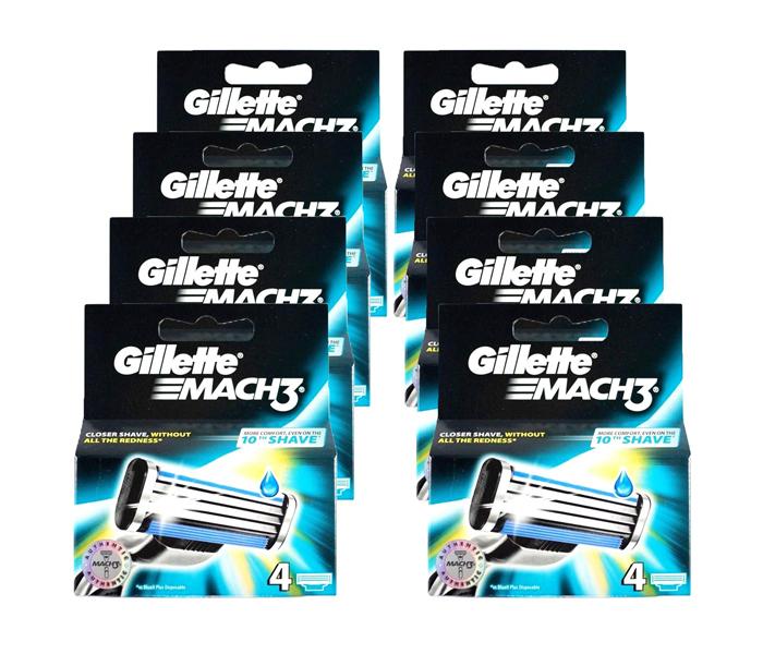 Gillette Mach 3 Razor Cartridges - 8 Pack of 4 Cartridges - Zoom Image