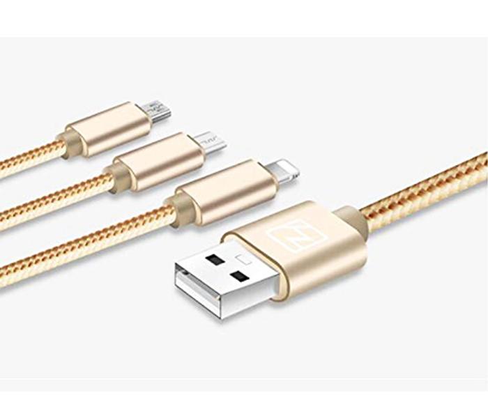 Universal 3 in 1 Multiple USB Charging Cord Adapter With Lightning Type-C Micro USB Port Connectors - Zoom Image 2