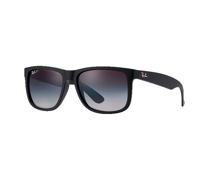 Ray Ban RB4165F 622 T3-3P Justin Plastic Rectangle Black Frame with Black Gradual Polarized Lens  - Zoom Image 1