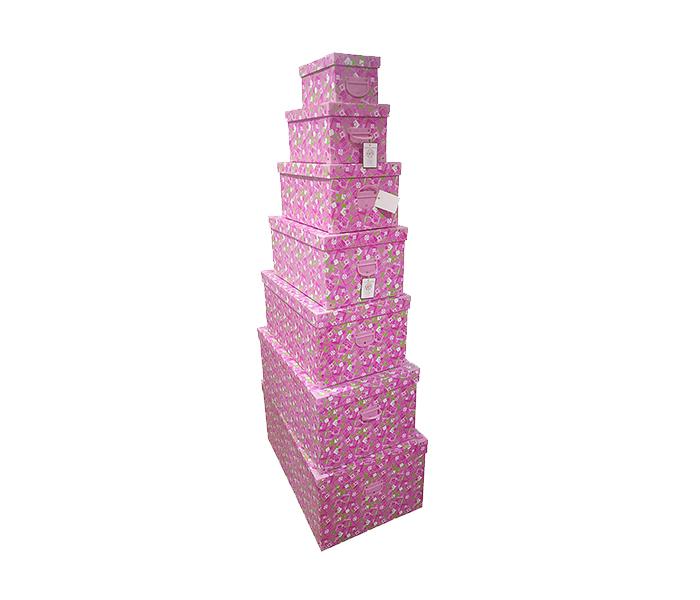 KMTE 7 Pieces Handmade Rectangular Storage Box Set - Pink, Buy 7 Get 7 Offer - Zoom Image 3