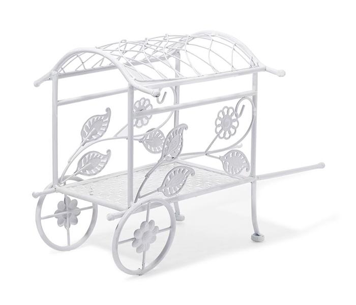 KMTE Kreative Steel Flower Pot Decorative Trolly - White, 46 x 33 x 21cm - Zoom Image 1