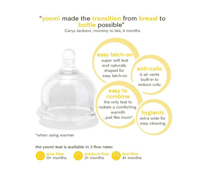 Yoomi 8oz Feeding Bottle + Slow Flow Teat Double Pack Pink UK Y28B_YCCP - Zoom Image 2