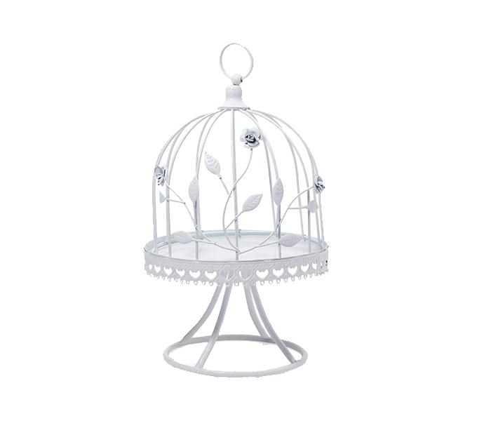 KMTE Top Open Bird Cage Flower Pot with Stand - White - Zoom Image