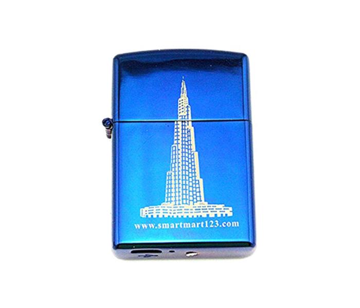 Smart USB Rechargeable and Flameless Cigarette Lighter (Burj Khalifa Design) - Blue - Zoom Image 1