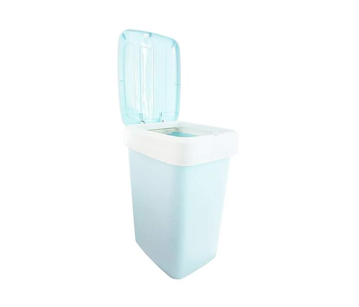 Click Top Lock Trash Bin with Pull-up Plastic Storage - Blue - Zoom Image 2