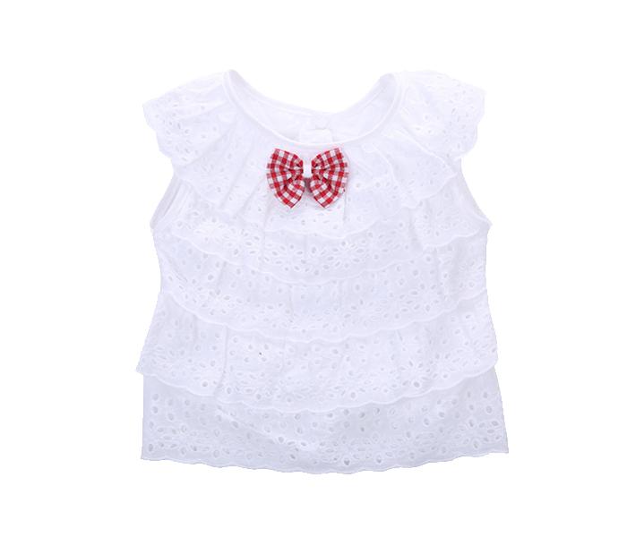 Little Wings 4 Years Girls Summer Cotton T Shirt and Lattice Shorts Pants - Pink  - Zoom Image 2