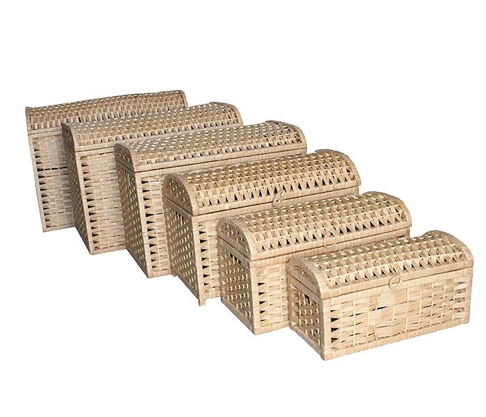 KMTE 6 Pieces Natural Laundry Basket Set - Brown, Buy 1 Get 1 Offer - Zoom Image 2