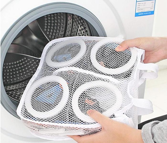 Mesh Laundry Shoes Bags for Washing Machine Dry Shoe Organizer Protector Hanging Bags Home Storage Organizer - White - Zoom Image 3