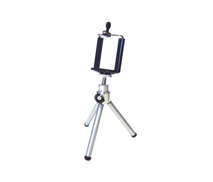 T-004 Small Travel Extendable Mini Mobile Tripod Stand with Phone Holder - Black & Silver - Zoom Image 4