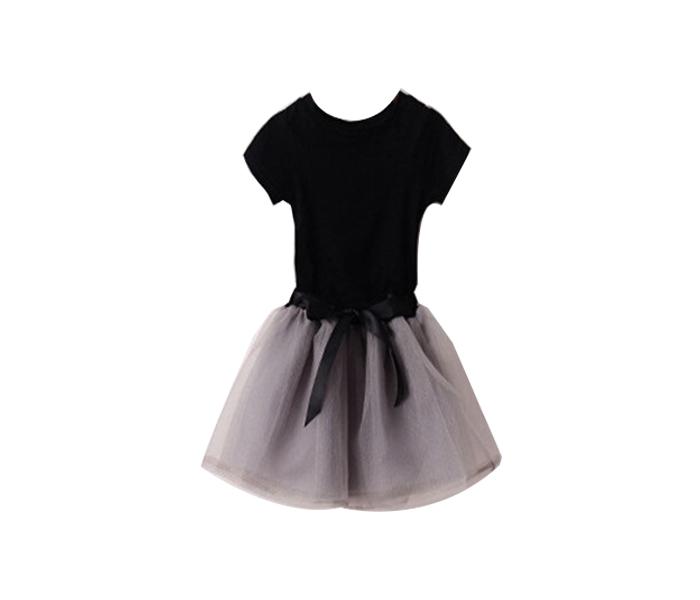 Little Wings Short Sleeve 3 Years T-Shirt Net Gauze Skirt - Black and Grey - Zoom Image 1