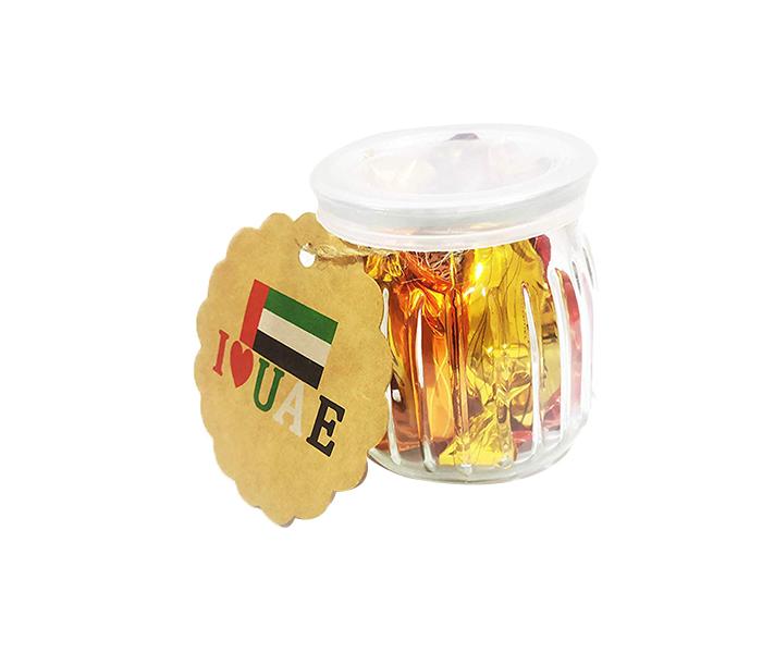 KMTE Stripe Design Chocolate Jar with I Love UAE Flag - Set of 6 - Zoom Image