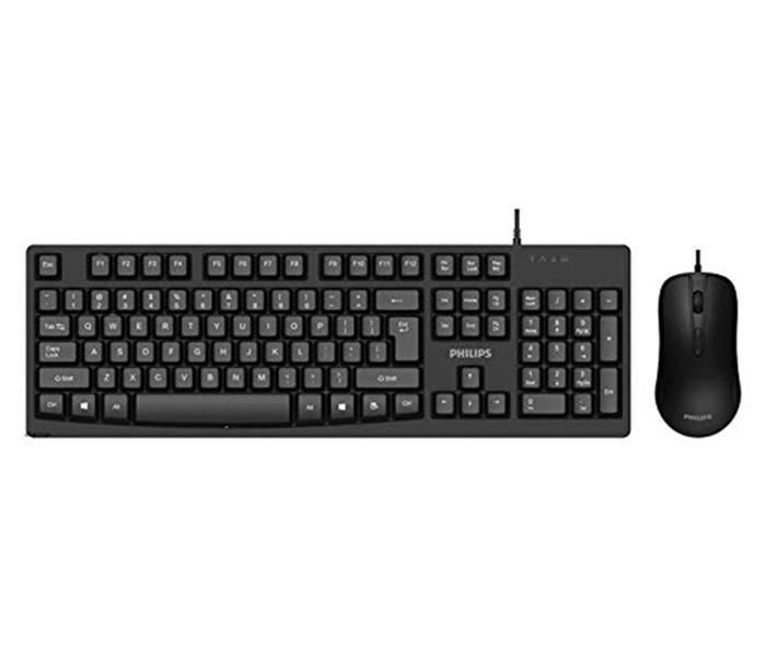 Philips SPT6224High-Gloss Surface USB 2.0 Wired Keyboard & Mouse Combo Set - Black - Zoom Image 2