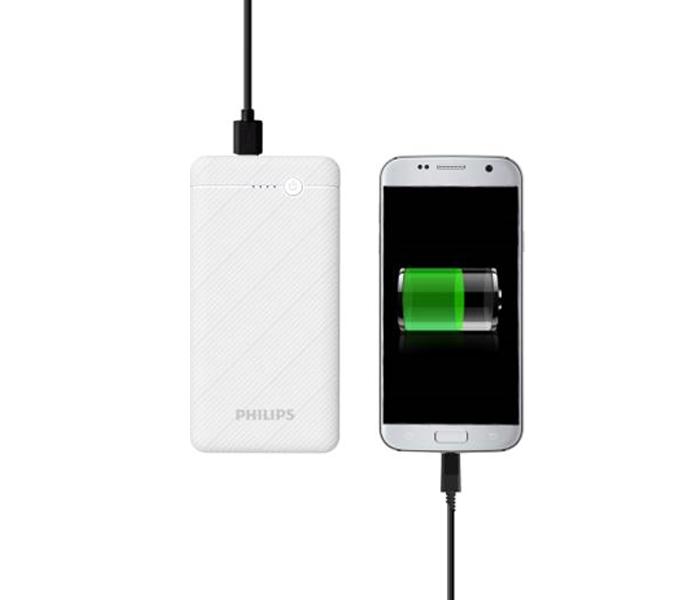 Philips DLP1710CW/97 Fast Charging Power Bank 10000mAh with Lithium Polymer Battery - White - Zoom Image 4