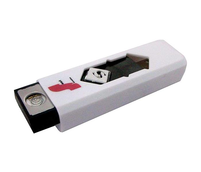 Electronic Rechargeable USB Lighter - White and Red - Zoom Image 1