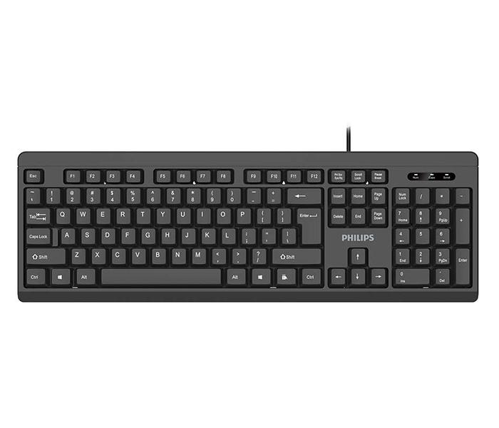 Philips SPK6224 Ergonomic and Stylish Design Wired Keyboard with Chocolate Style Key - Black - Zoom Image 1