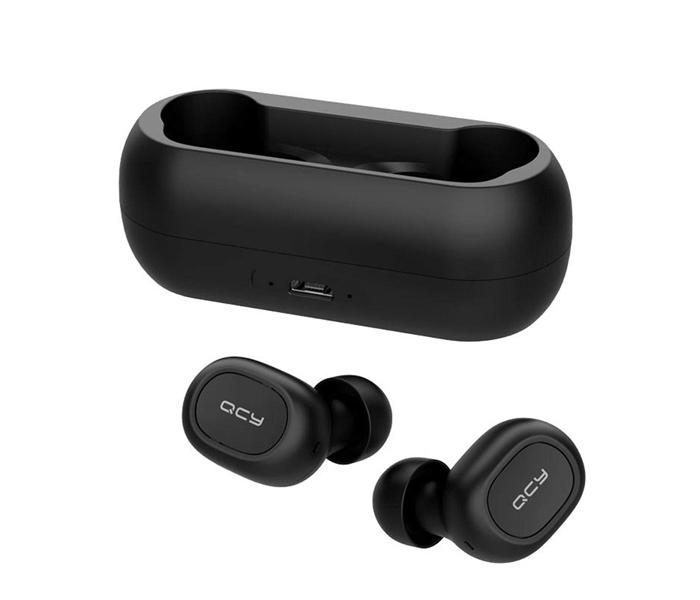 QCY T1 TWS Dual Bluetooth 5.0 EarBuds with Mic Charging Box - Black - Zoom Image 2