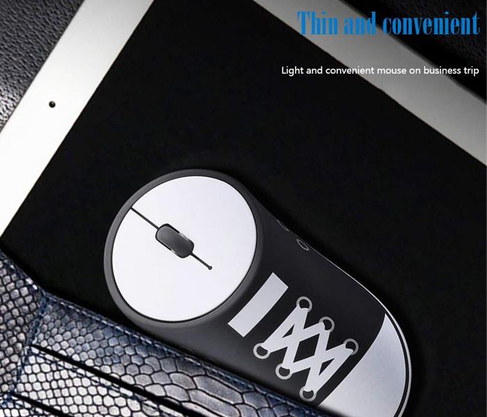 Wireless Charging Mouse 2.4G Creative Shoes Pattern Photoelectric Mouse - Black - Zoom Image 4