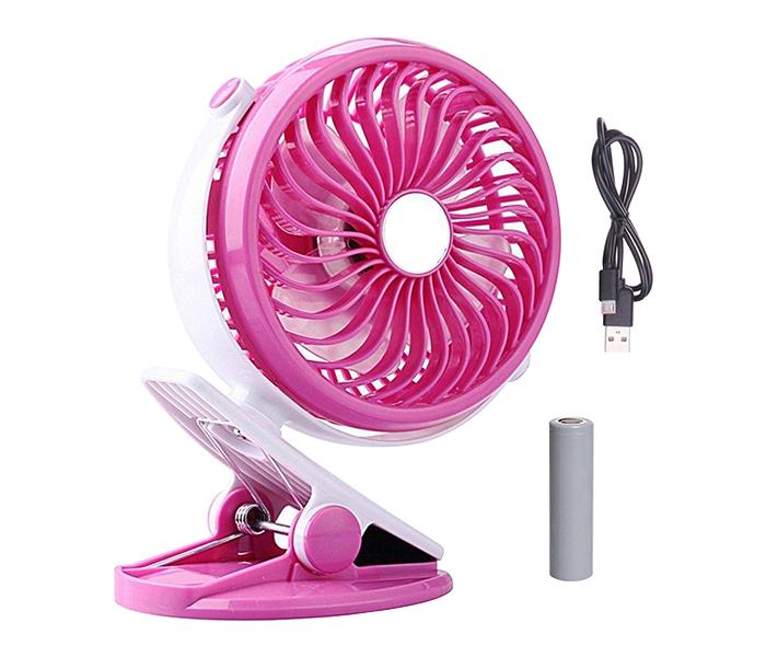 DLC 31025 USB Mini Clip On Desk Rechargeable Fan - Pink - Zoom Image