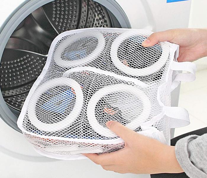 Mesh Laundry Shoes Bags for Washing Machine Dry Shoe Organizer Protector Hanging Bags Home Storage Organizer - Blue - Zoom Image 3