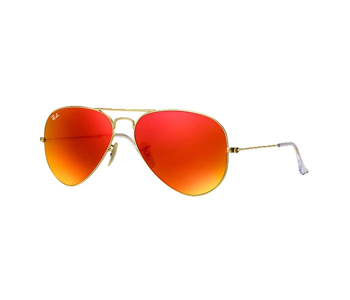 Ray Ban RB3025 112 69 2N 58 Aviator Matt Gold Frame with Orange Mirrored Sunglass for Unisex - Zoom Image 1