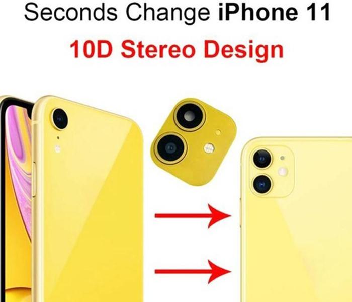 ST-91 Fake Camera Sticker for iPhone XR to iPhone 11 - Yellow - Zoom Image 2