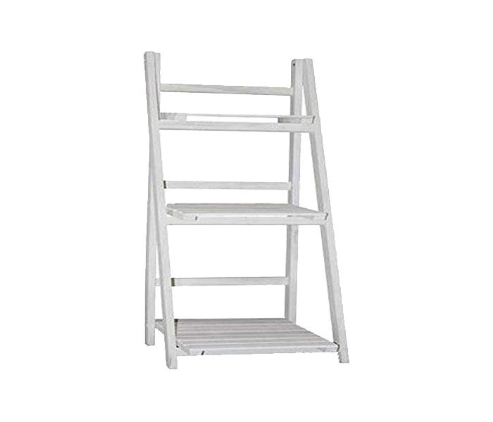 KMTE Three Layers Wooden Flowers Shelves & Racks Storage Foldable Flower Stand - White - Zoom Image 1