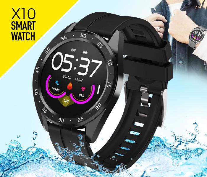 X10 Smartwatch with Fitness Tracker - Black - Zoom Image 1