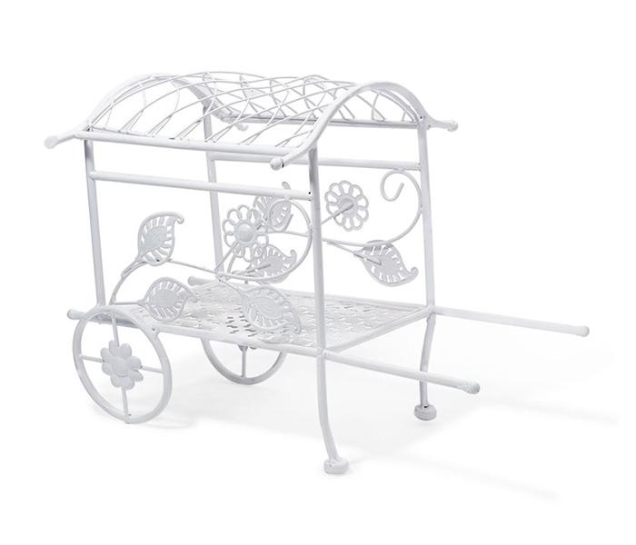 KMTE Kreative Steel Flower Pot Decorative Trolly - White, 46 x 33 x 21cm - Zoom Image 2