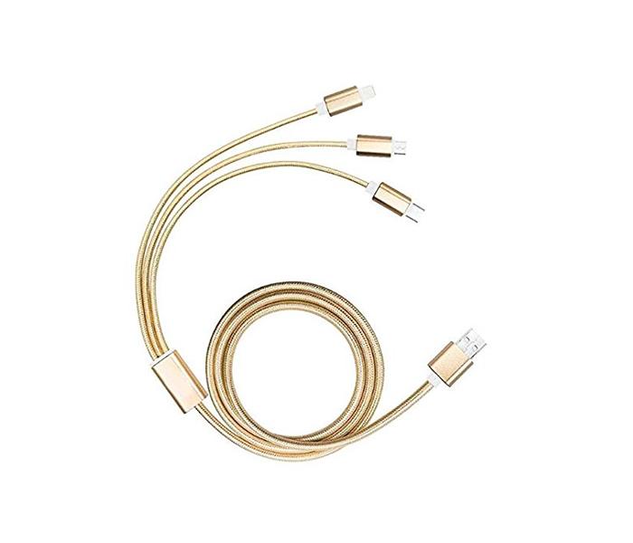 Universal 3 in 1 Multiple USB Charging Cord Adapter With Lightning Type-C Micro USB Port Connectors - Zoom Image 1