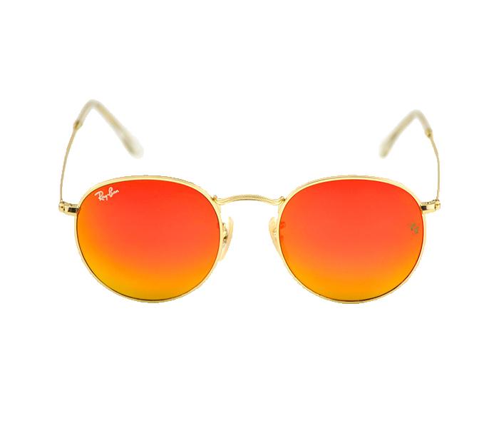 Ray Ban RB3447 112 69 3N 50 Round Gold Frame with Orange Mirrored Sunglass for Unisex - Zoom Image 3