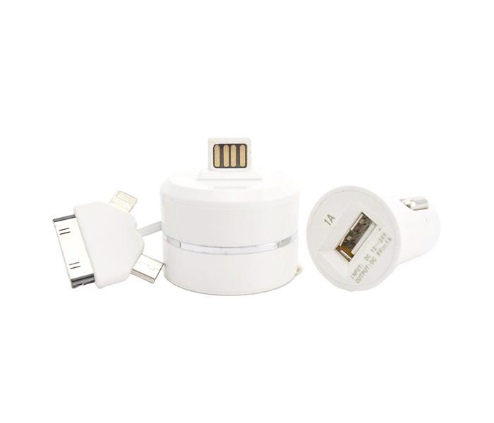 Smart Car Charger with Built-in Cable Lightning,Micro USB for iPhone, iPad and Android  - Zoom Image 2