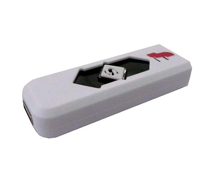 Electronic Rechargeable USB Lighter - White and Red - Zoom Image 2