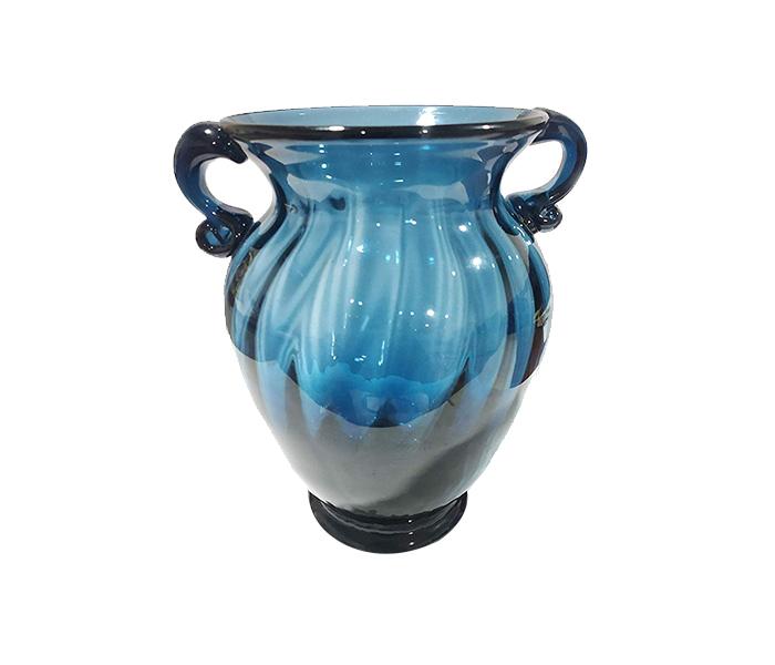 KMTE Glass Vase with Flower - Blue - Zoom Image 1