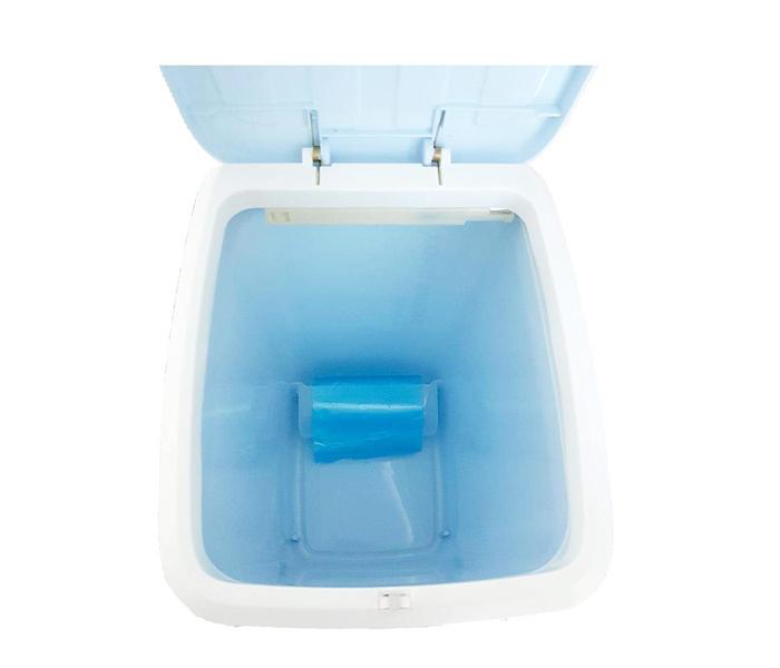 Click Top Lock Trash Bin with Pull-up Plastic Storage - Blue - Zoom Image 3