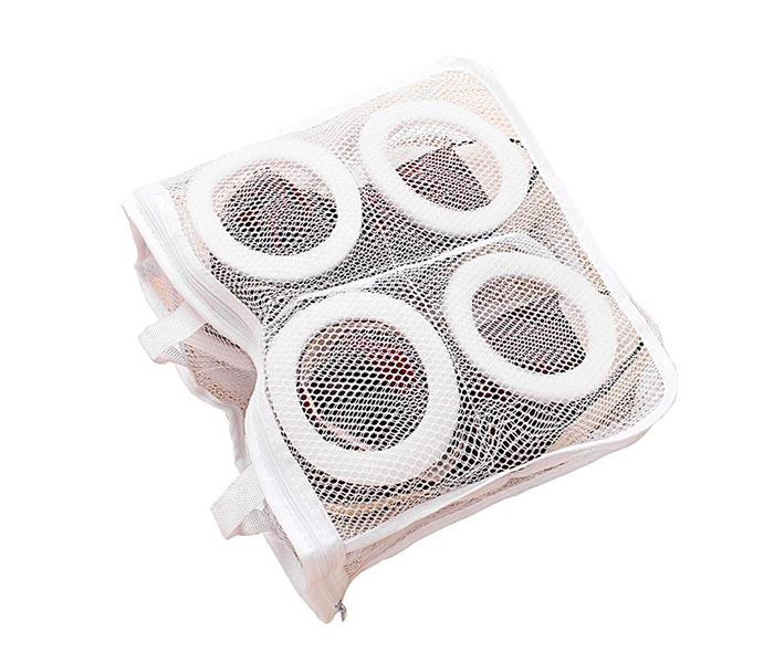 Mesh Laundry Shoes Bags for Washing Machine Dry Shoe Organizer Protector Hanging Bags Home Storage Organizer - White - Zoom Image 1