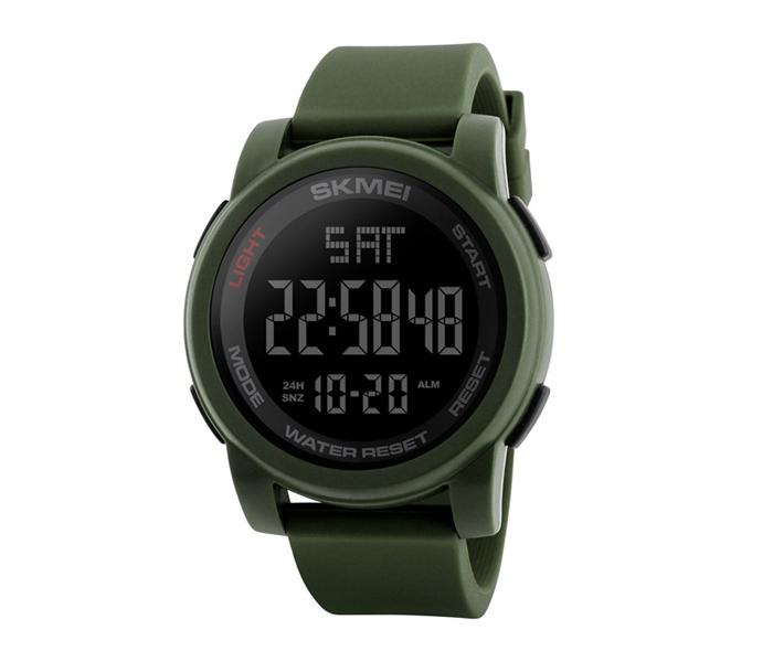 Skmei 1257 Men Sport Digital Waterproof Chrono Watch - Army Green - Zoom Image