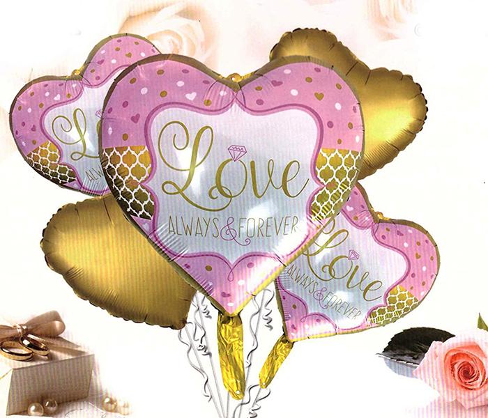 KMTE 5 Pieces Heart Helium Foil Balloon with I Love U - Zoom Image