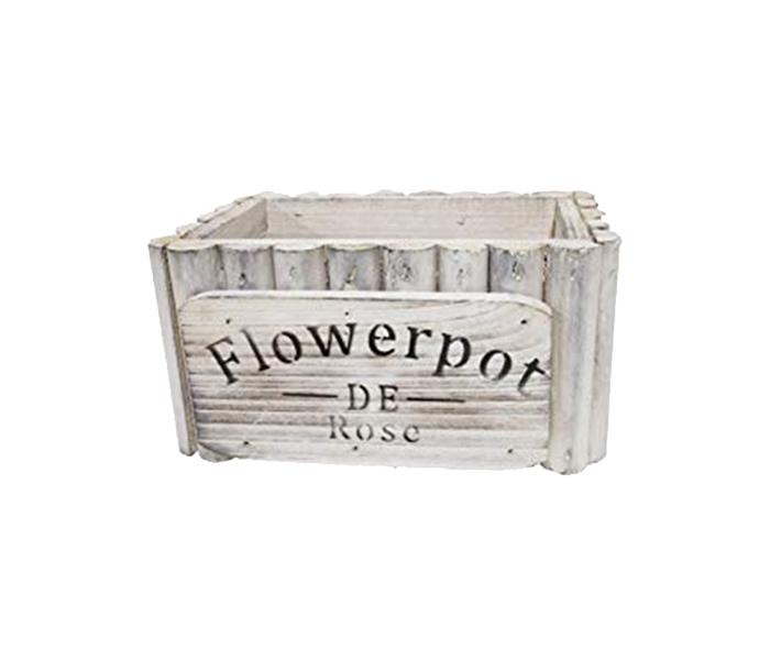 KMTE Wooden Rectangular Container Planter Flower Pot - White - Zoom Image 1