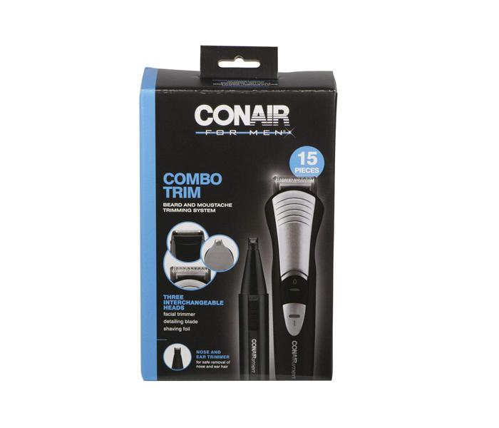 CONAIR Combo Trim 15-Piece Cordless Beard and Moustache Trimming System - Black - Zoom Image 3