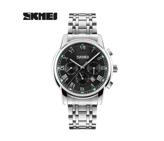 Skmei 9121 Quartz Water Resistant Watch - Black - Zoom Image