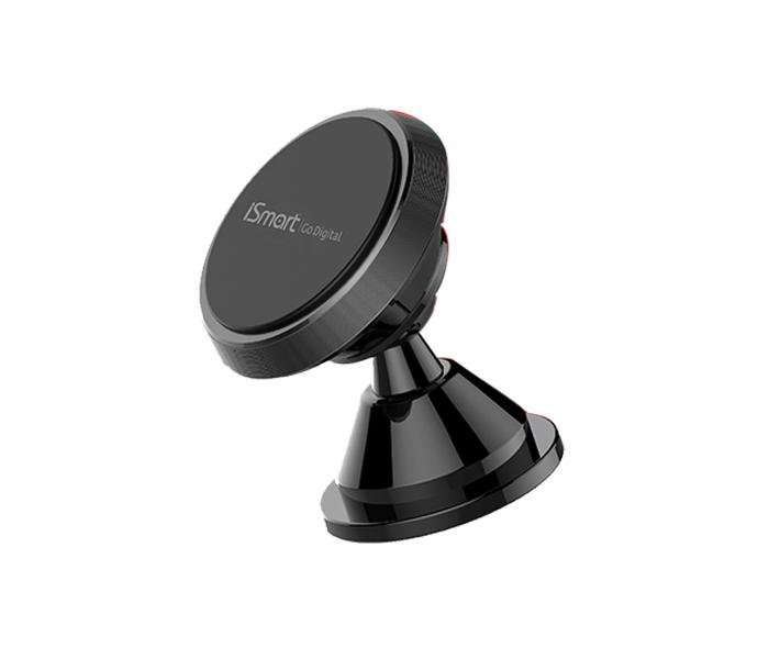 iSmart iHOLD-i10 Adjustable Car Dashboard Mount Magnetic Phone Holder - Black - Zoom Image 1