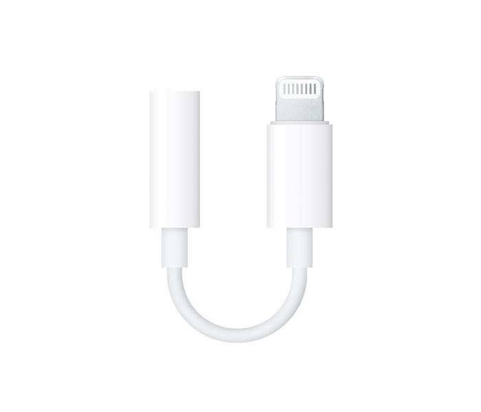 Apple MMX62 Lightning to 3.5 mm Headphone Jack Adapter - White - Zoom Image 1