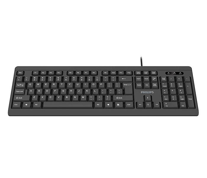 Philips SPK6224 Ergonomic and Stylish Design Wired Keyboard with Chocolate Style Key - Black - Zoom Image 2