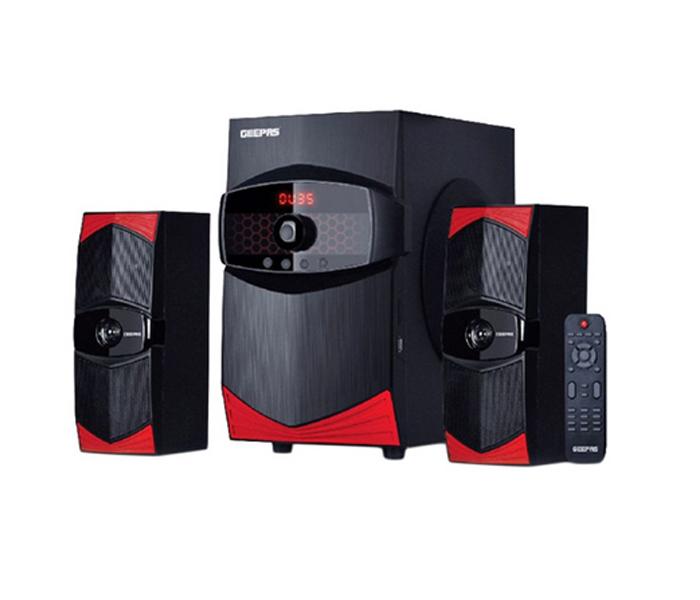 Geepas GMS8506 2.1 Channel Multimedia Speaker System With USB - SD Card Slots, FM Radio and Bluetooth - Black - Zoom Image